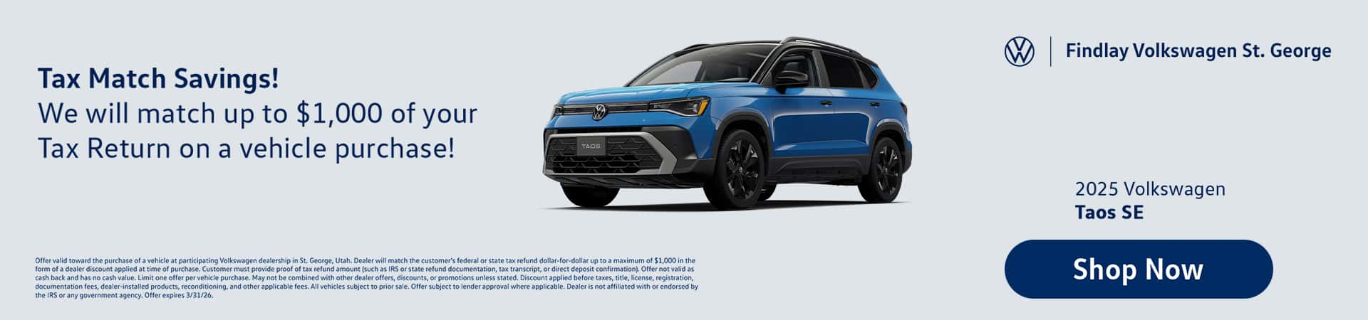 Findlay VW Tax Match Savings
