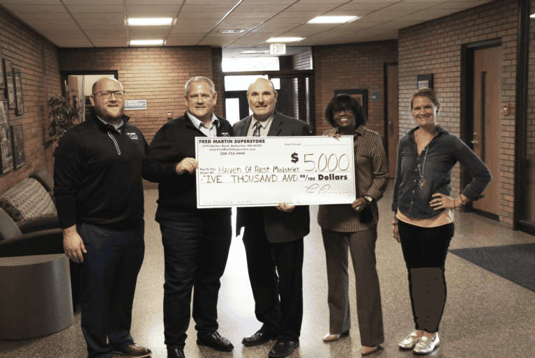 Fred Martin Superstore Donated 5,000 to Haven of Rest Ministries