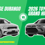 Side-by-side comparison of the 2026 Dodge Durango and 2026 Toyota Grand Highlander full-size SUVs in Ohio