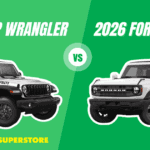 side-by-side image of a 2026 Jeep Wrangler and 2026 Ford Bronco