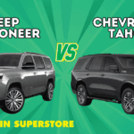 2025 Jeep Wagoneer and 2025 Chevrolet Tahoe side by side in Barberton, Ohio