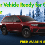 Vehicle driving safely on snowy Ohio roads during winter - Fred Martin Superstore tips