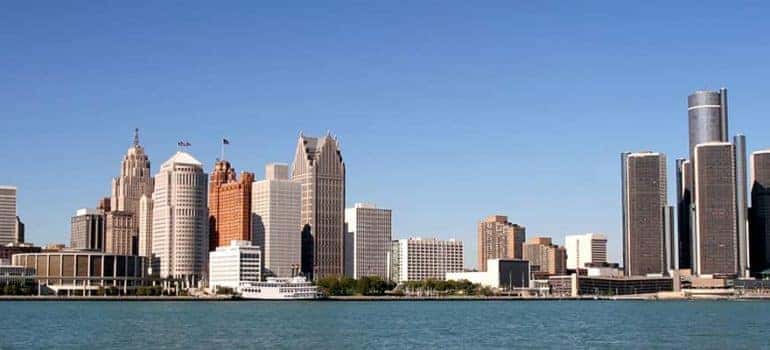 Detroit City Skyline