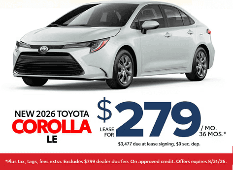 <b>New 2026 Corolla LE FWD</b>