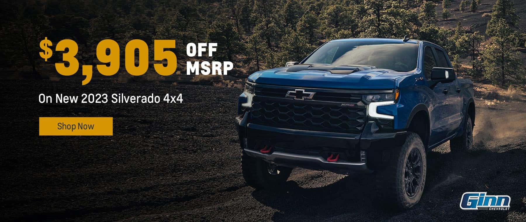$3,905 Off MSRP. On New 2023 Silverado 4x4