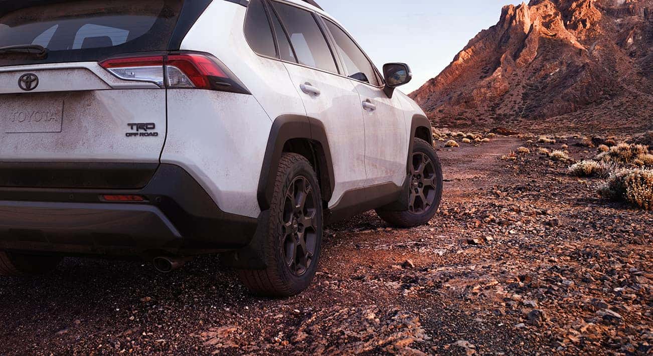 Performance features of the 2020 Toyota RAV4 at Glen Toyota | white 2020 RAV4 tailend