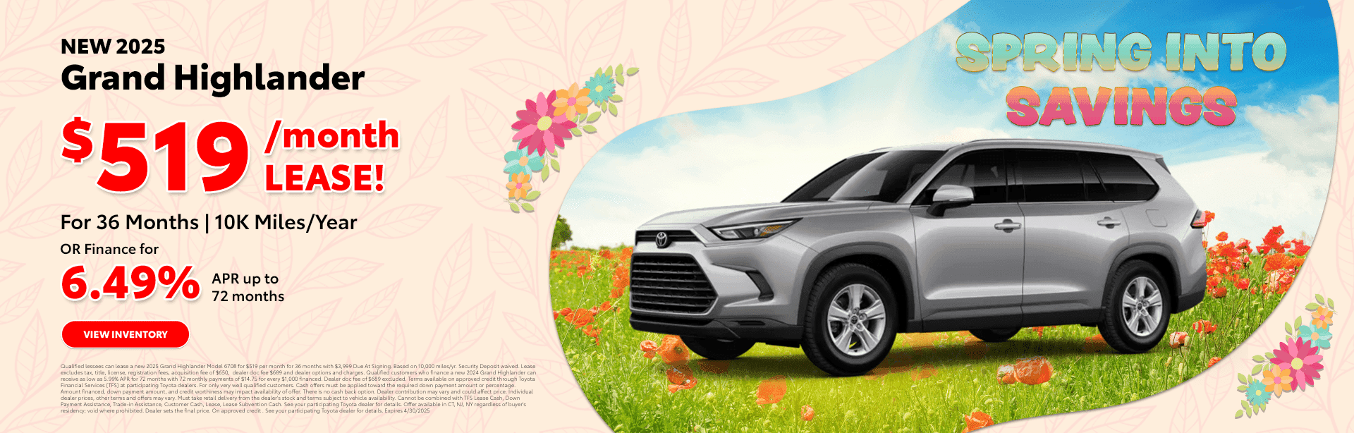 NEW 2025 Grand Highlander Subtext $519/MONTH LEASE! For 36 Months /10K Miles/Year OR Finance for 6.49% up to 72 months
