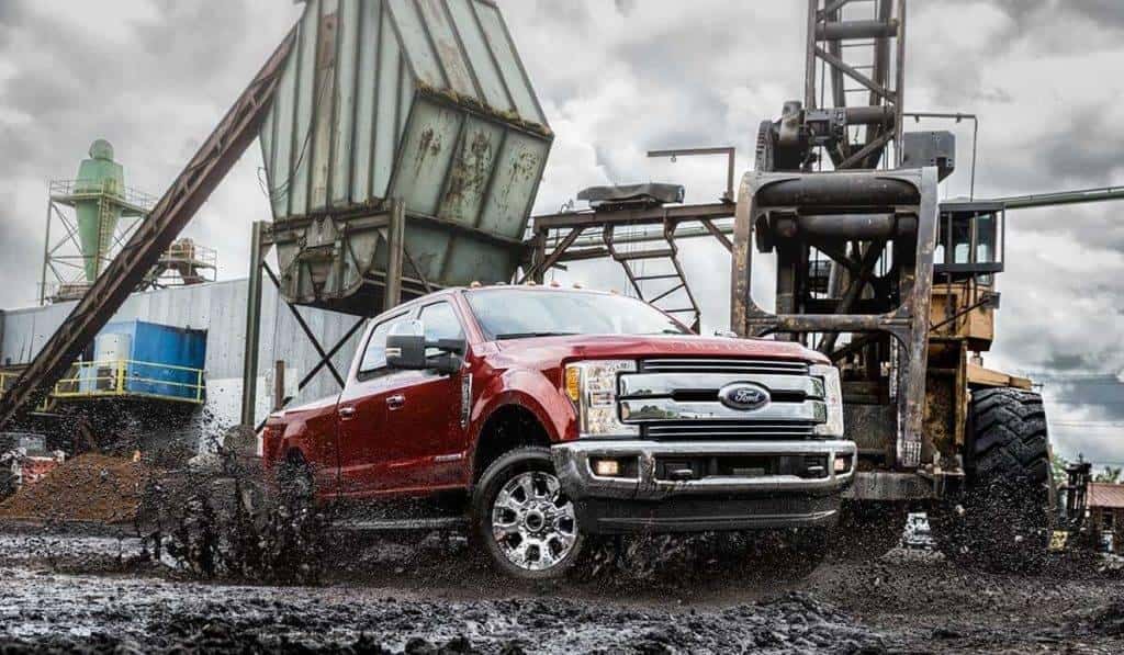 Ford Super Duty at muddy construction site