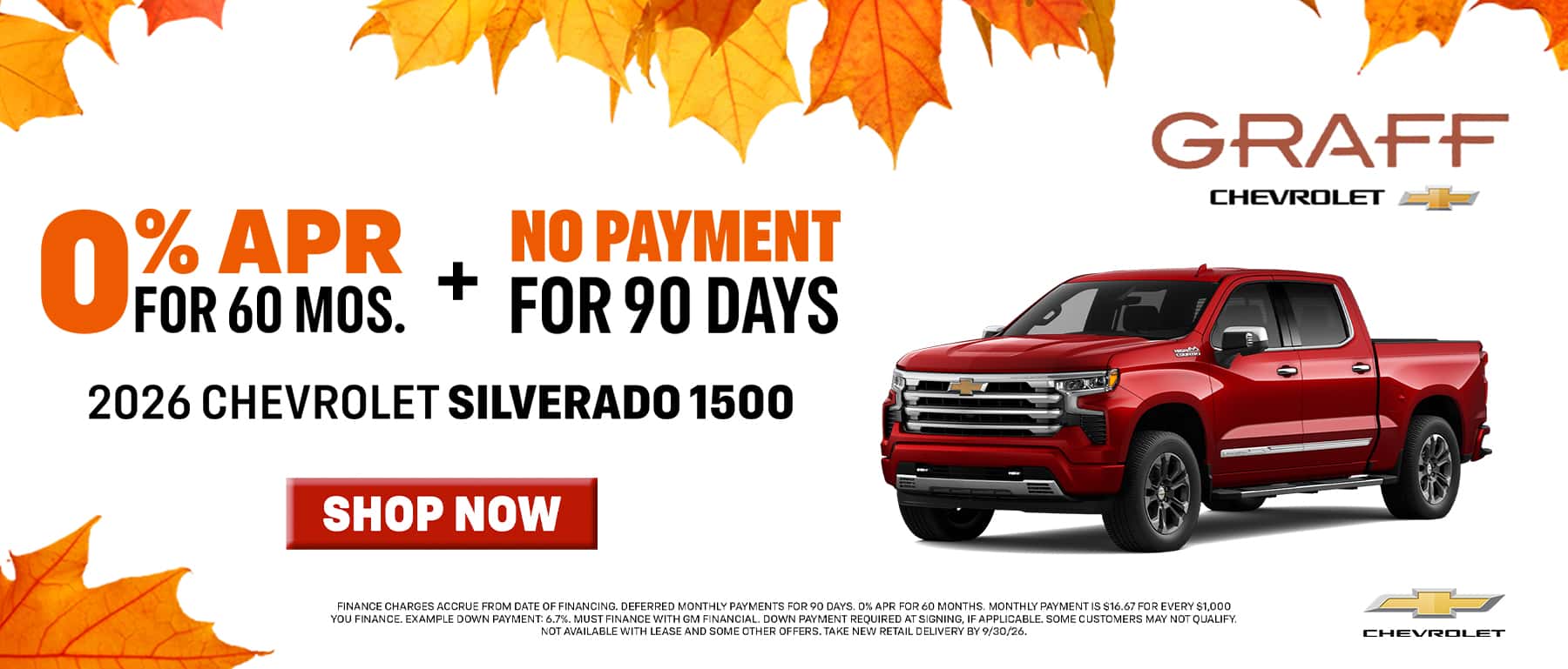0% APR for 60 months + No payments for 90 days