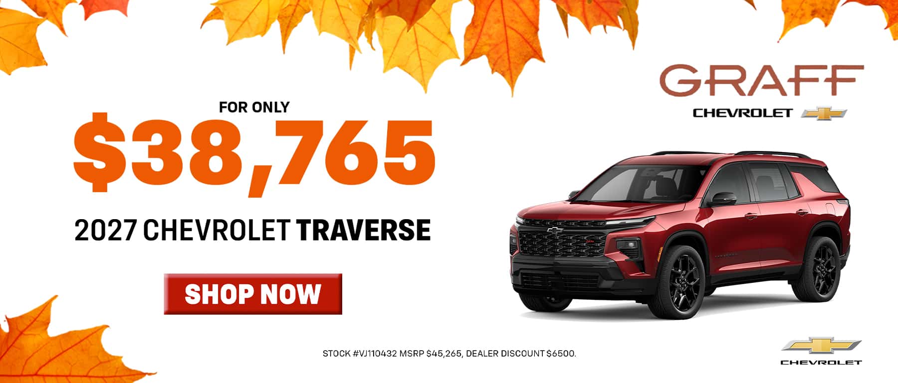 2027 Traverse for only $38,765