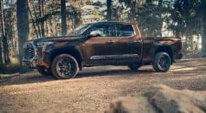 A brown 2025 Toyota Tundra for sale near Ashland is shown from the side.