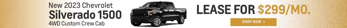 Lease a New 2023 Chevy Silverado 1500 4WD Custom Crew Cab with 2.7L Turbo High-Output engine for $299/mo