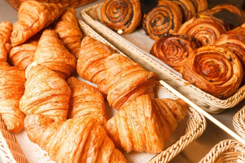 Pastries for sale at a bakery