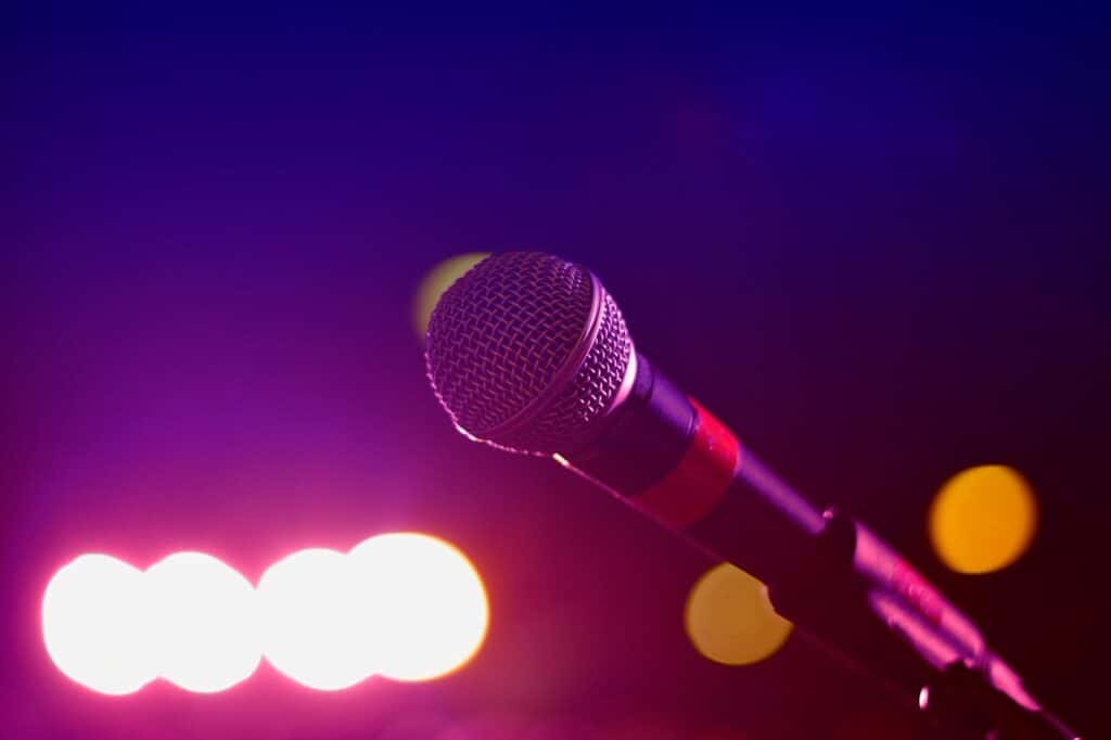 Microphone in a music venue