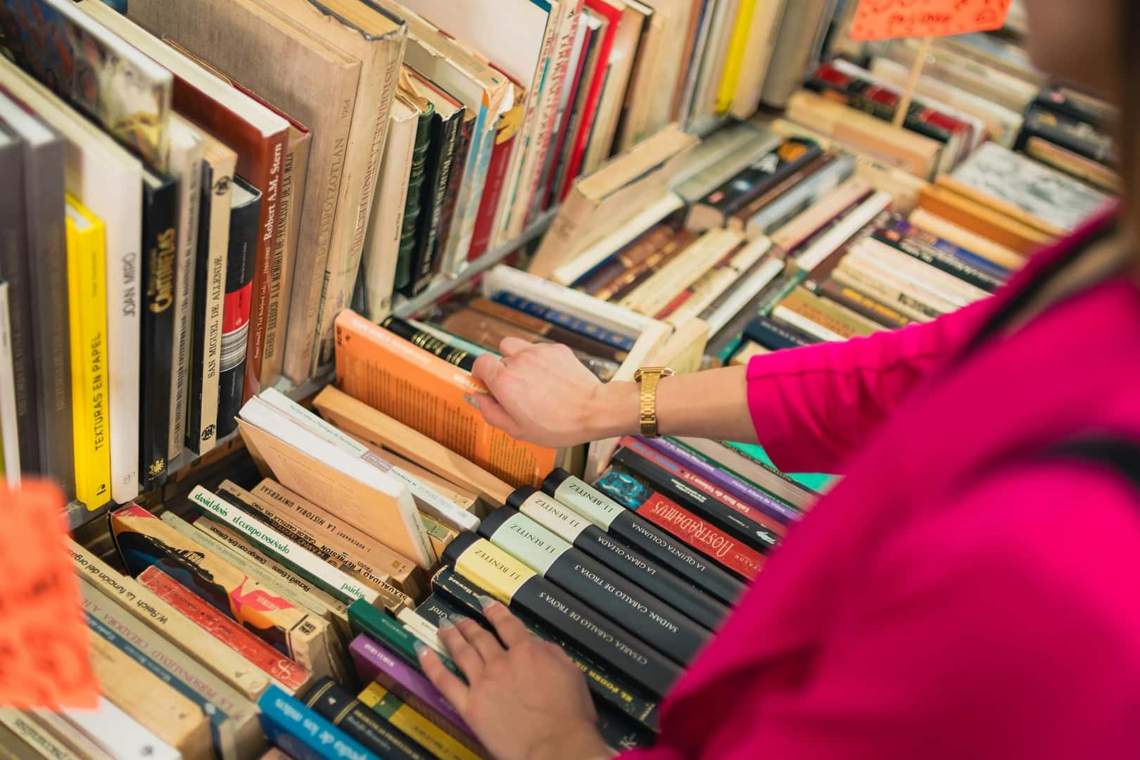 Person shopping at a local book store
