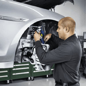 Man working on a car