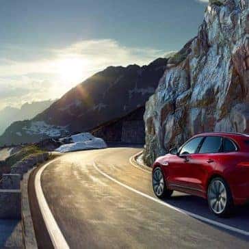 2019 Jaguar F-PACE on a mountain pass