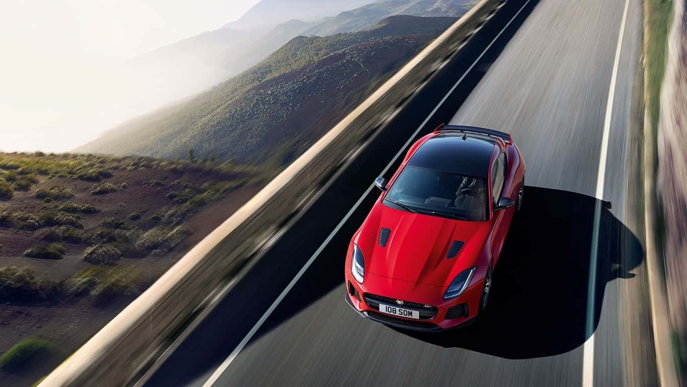 2018 Jaguar F-TYPE driving top view