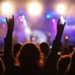 cheering crowd at concert