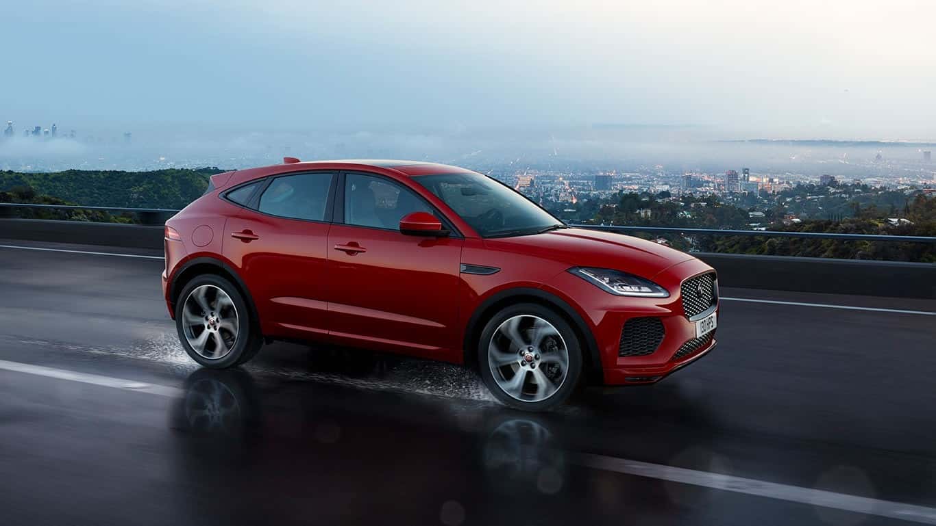 2018 Jaguar E-PACE First Edition driving through rain