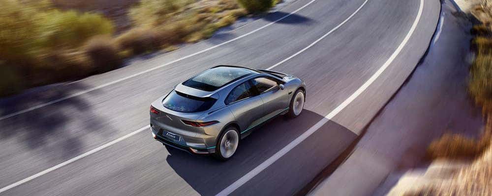 Silver Jaguar Driving