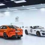 Jaguar XE SV Project 8 with Jaguar F-TYPE in SVO room