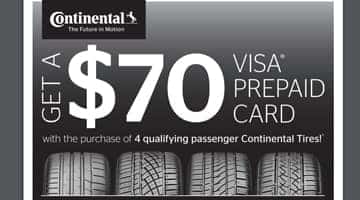 Continental Tire $70 Rebate at Keenan Honda