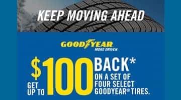 Goodyear $100 Tire Rebate at Keenan Honda
