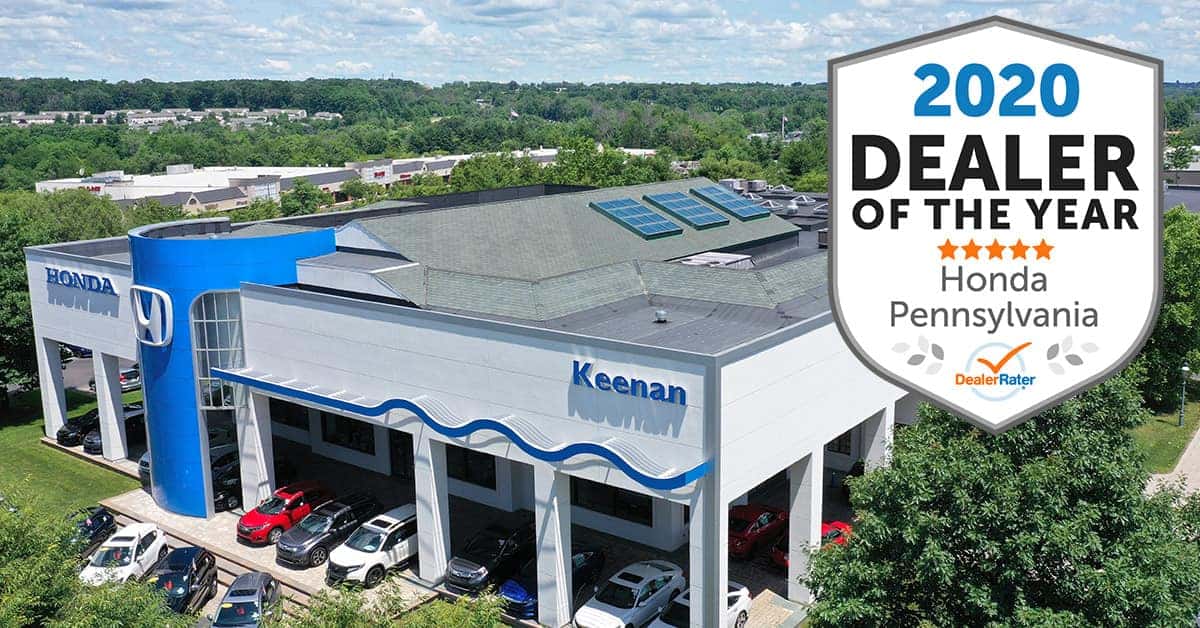 Keenan Honda Wins 2020 DealerRater Honda Dealer of the Year Award