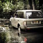 range rover in water