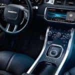2019 range rover evoque interior with view of center console and dash