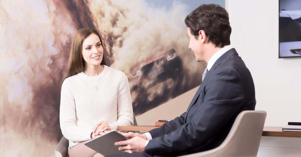 Land Rover Dealer and Customer Chatting