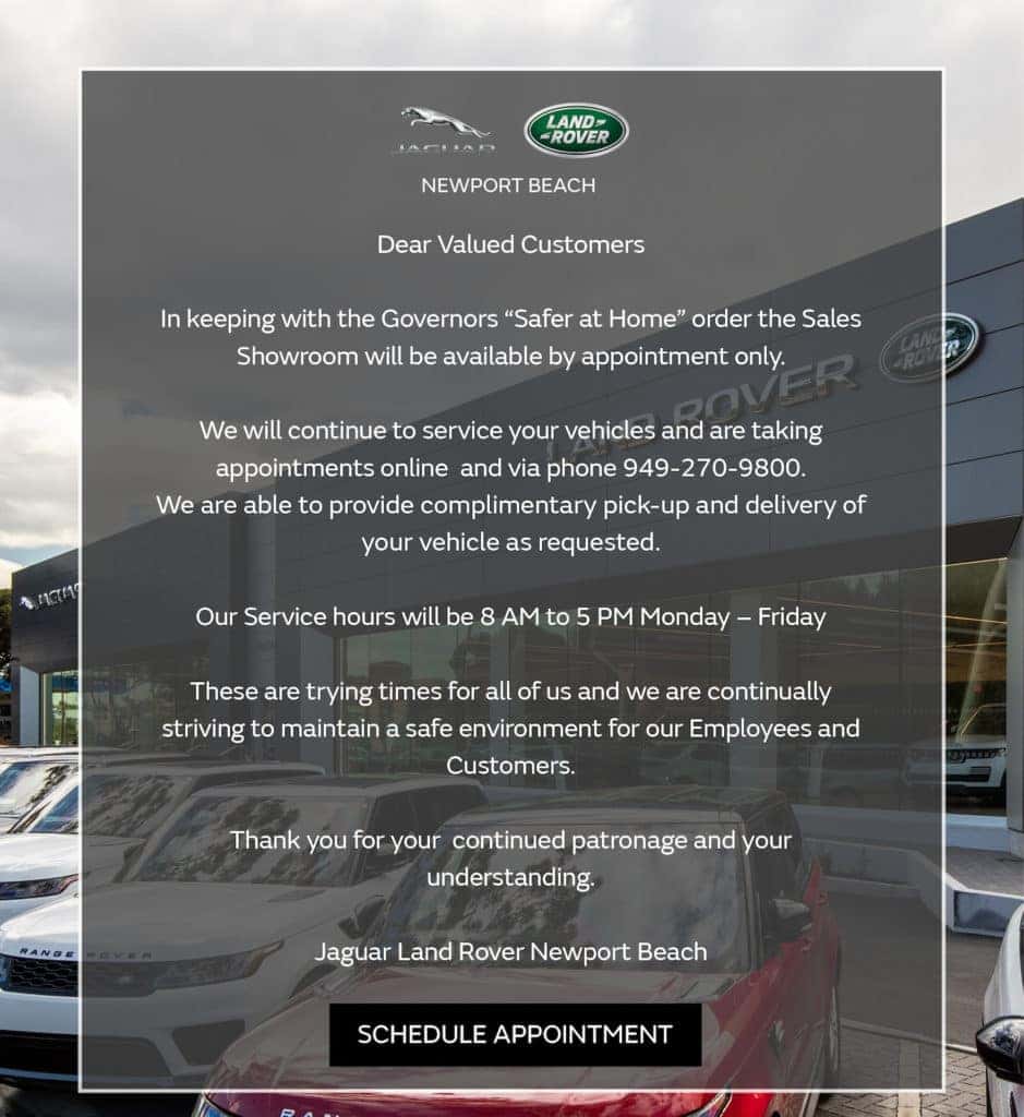 Schedule Sales & Service Appointments Land Rover Newport Beach