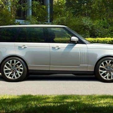 2019 Range Rover parked among greenery