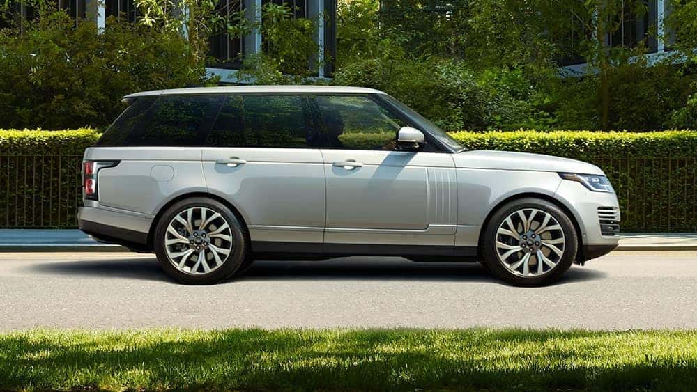 2019 Range Rover parked among greenery