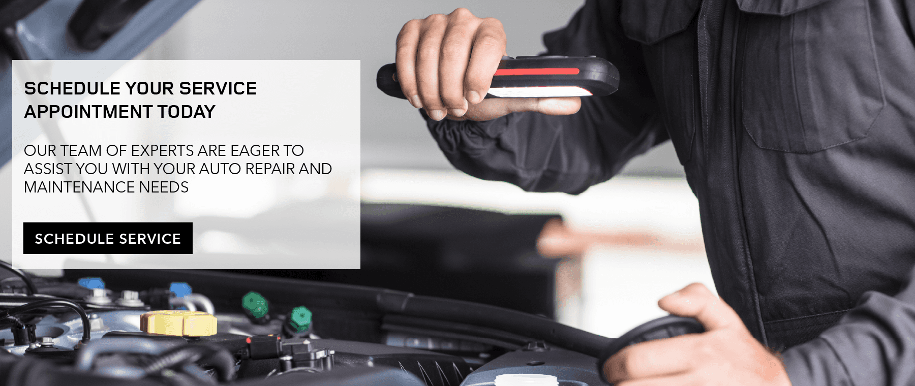 SCHEDULE YOUR SERVICE APPOINTMENT TODAY. OUR TEAM OF EXPERTS ARE EAGER TO ASSIST YOU WITH YOUR AUTO REPAIR AND MAINTENANCE NEEDS