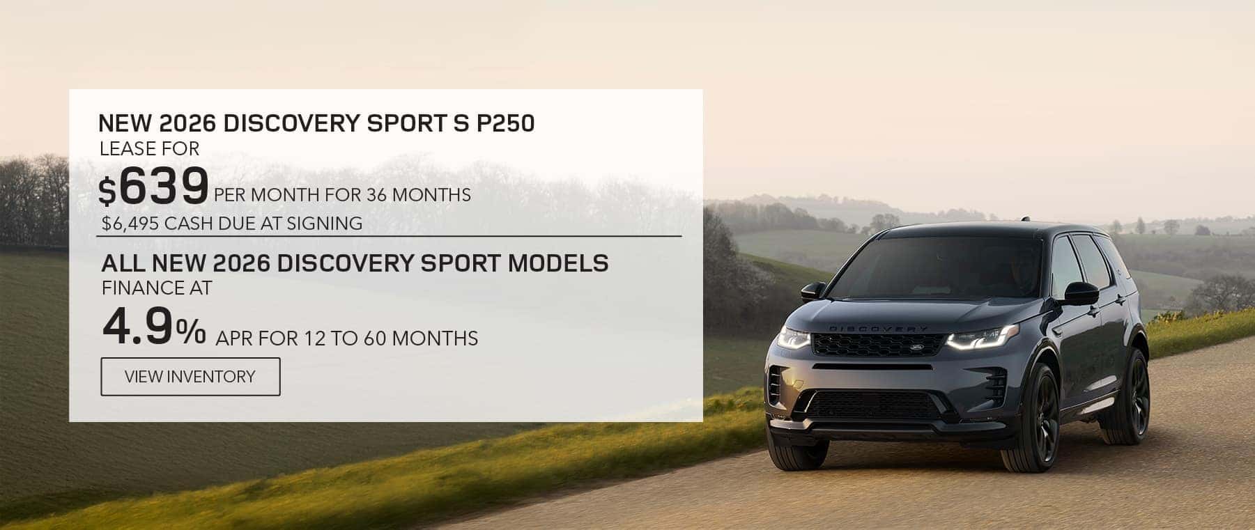 New 2026 Discovery Sport lease and apr offer for August 2026