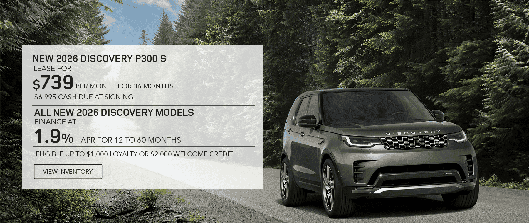 New 2026 Discovery lease, apr, and loyalty offer for October 2026
