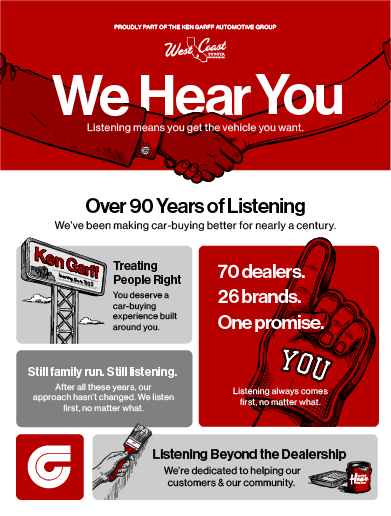 We Hear You. A fantastic dealership experience always starts with listening