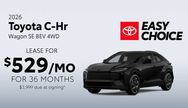 Lease a new 2026 Toyota C-Hr Wagon for $529/month for 36 Months