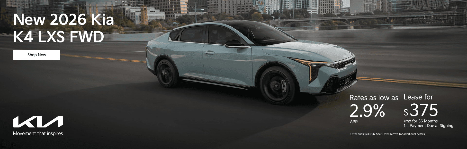 New 2026 Kia K4 LXS