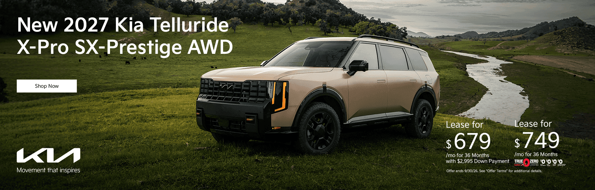 New 2027 Kia Telluride X-Pro SX-Prestige AWD Subtext:Lease for $679/mo for 36 Months with $2,995 Down Payment Lease for $749/mo for 36 Months