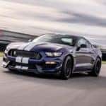 2019 Ford Mustang Shelby GT350 front three quarter in motion 02