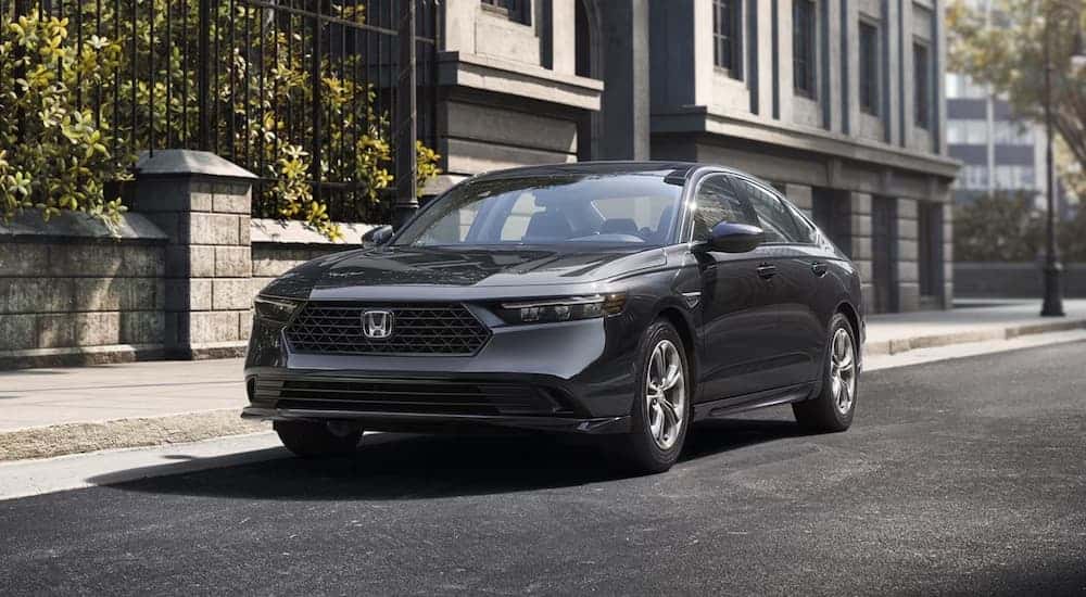 A gray 2026 Honda Accord parked in a city