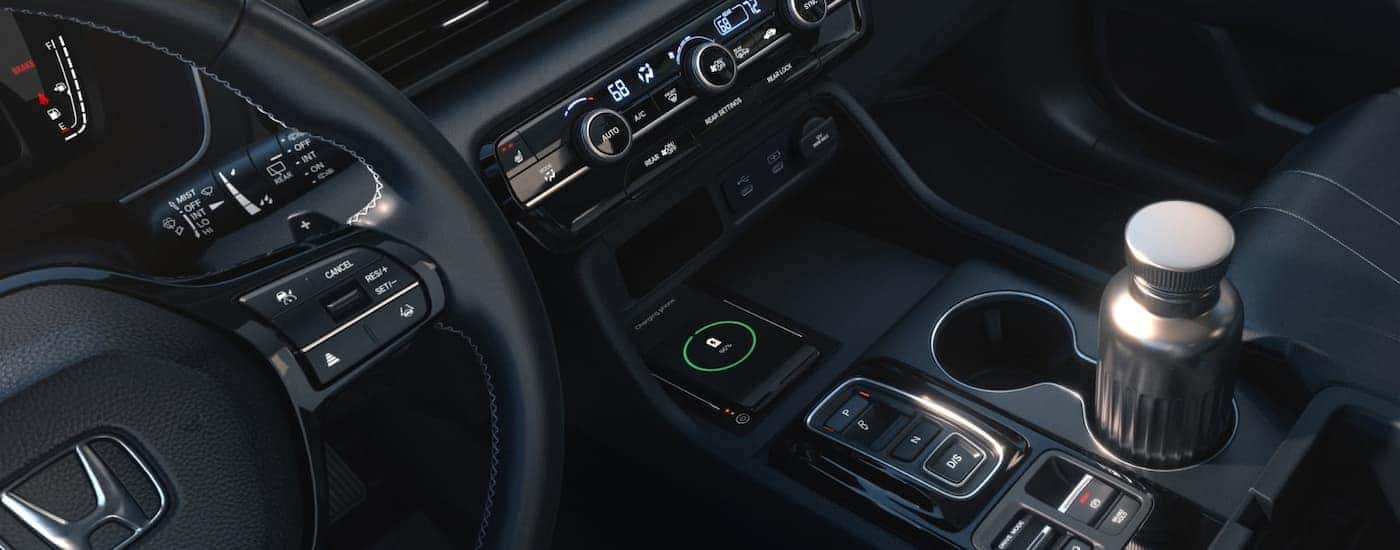 Center console in a 2026 Honda Pilot