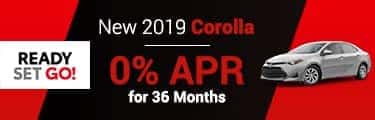 2019 Corolla 0% APR for 36 Mo