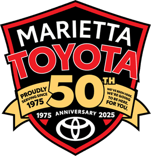 The Marietta Toyota 50th Anniversary logo.