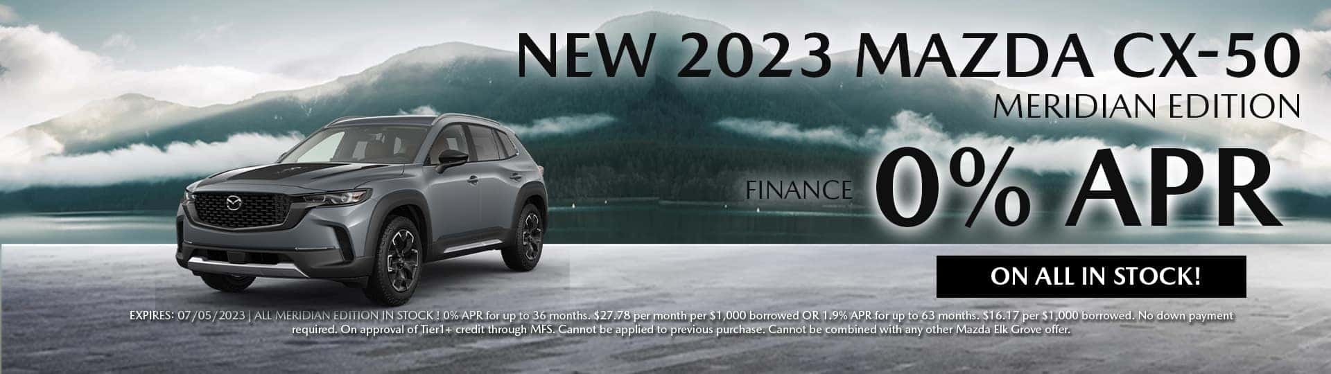 0% APR for new 2023 Mazda CX-50 Meridian Edition