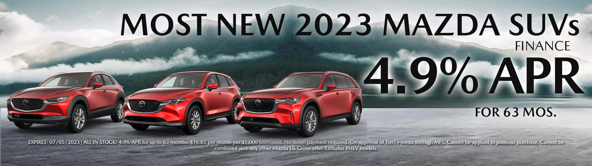 4.9% APR on most new mazda suvs