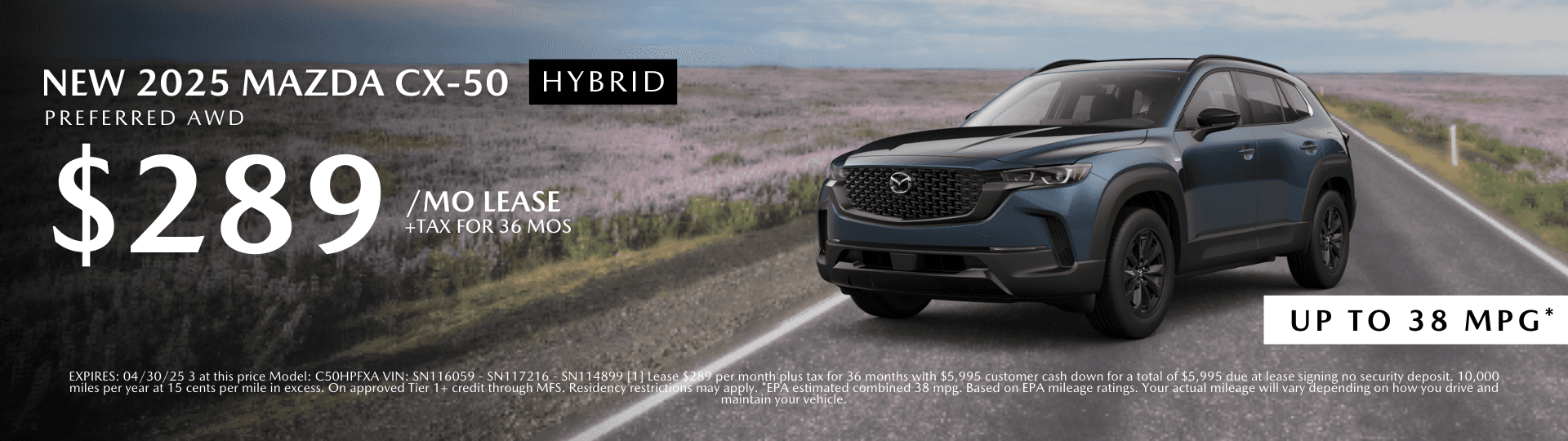New 2025 Mazda CX-50 Hyrbid Lease Offer